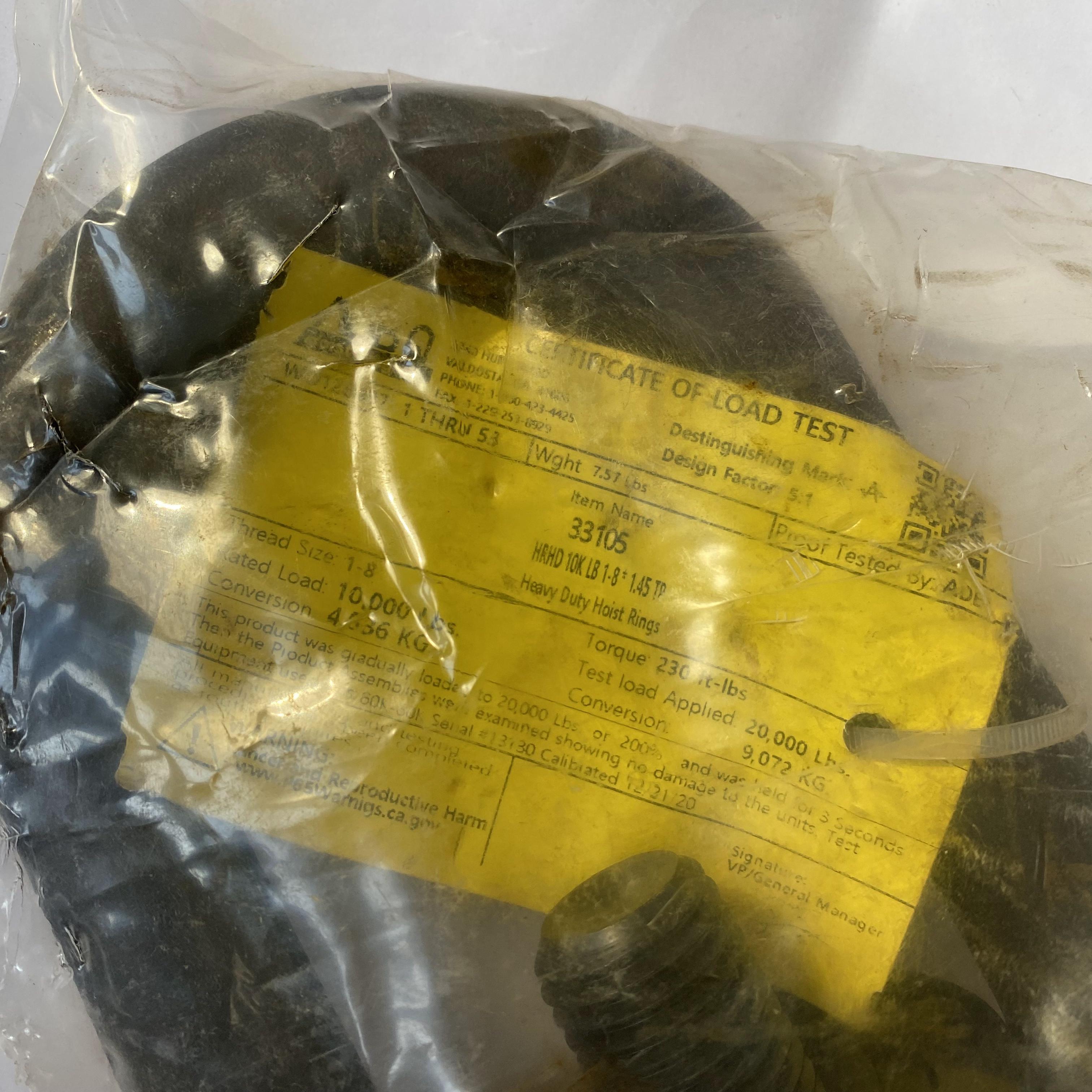 ADB HOIST RINGS MFG 33105起重吊環(huán)2500LBS americandrill