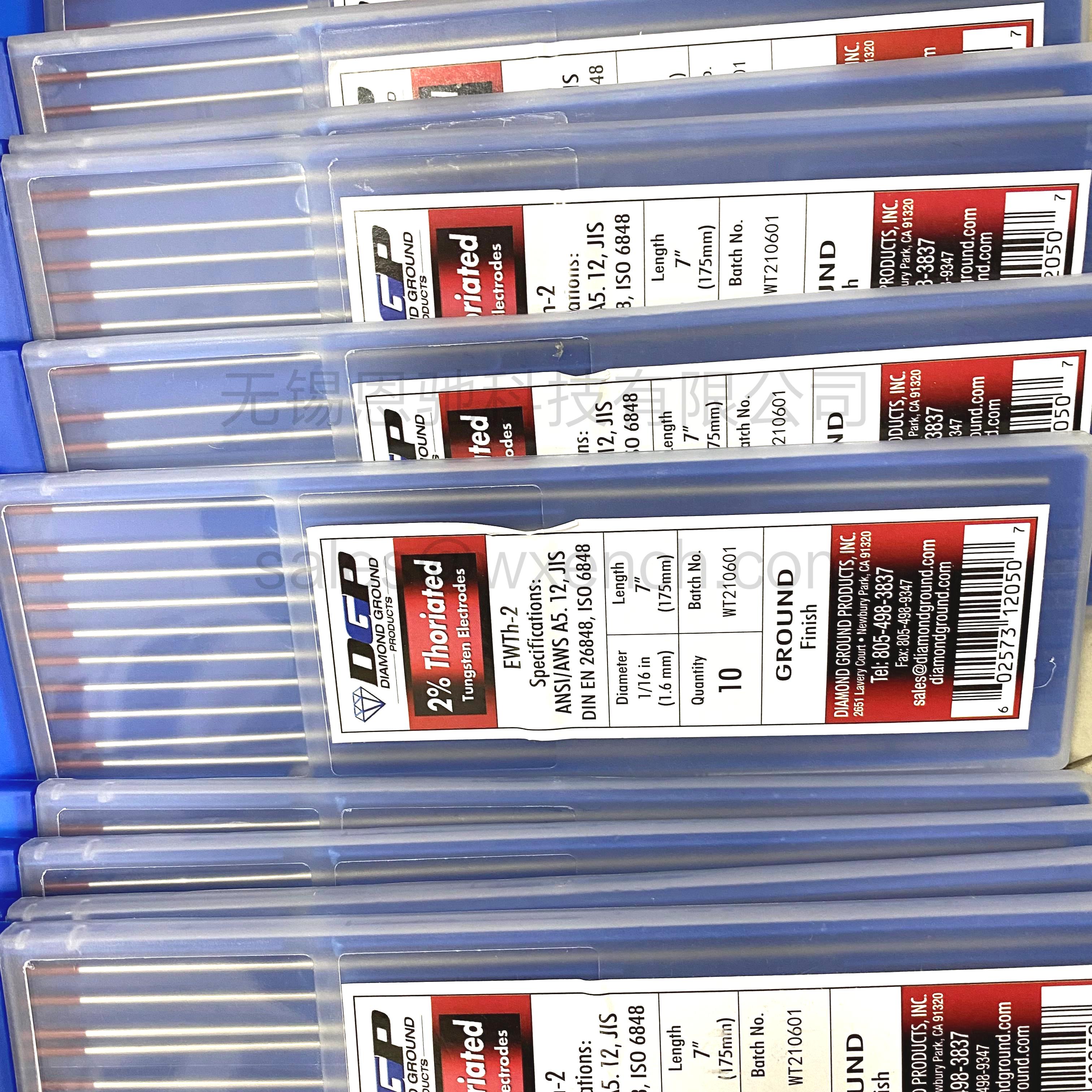 Diamond Ground Products2%釷紅尖鎢電極DGP-Th2-116 1/16IN1