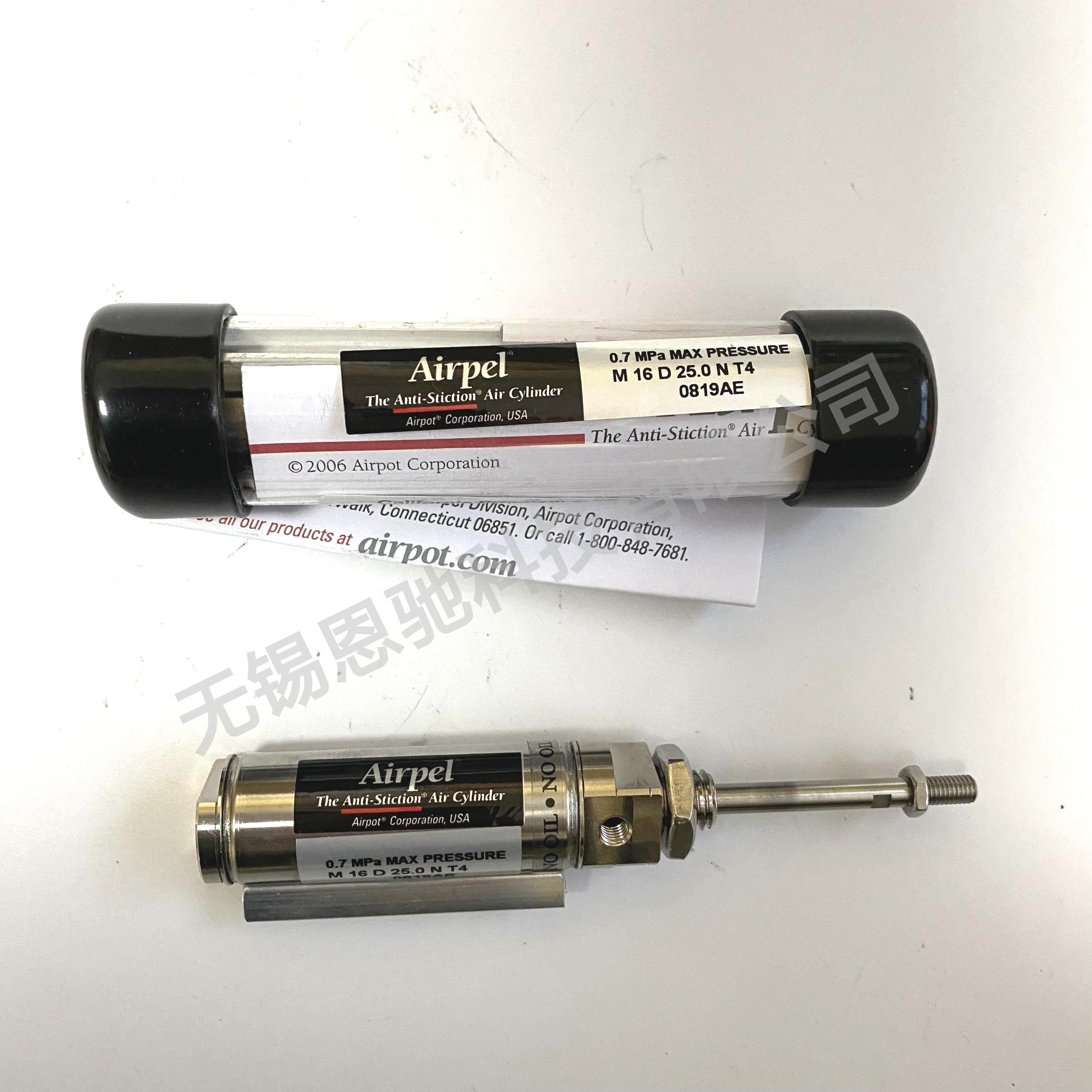 Airpel Airpot雙作用低摩擦氣缸前螺柱安裝M16D25.0NT4孔徑15.9mm